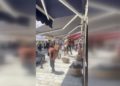Bodrum'da caddede otomobilden ürken devenin çevreye yaşattığı panik anları kameraya yansıdı