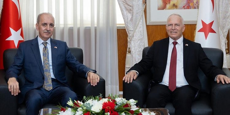 TBMM Başkanı Kurtulmuş KKTC Cumhuriyet Meclisi Başkanı Zorlu Töre ile görüştü