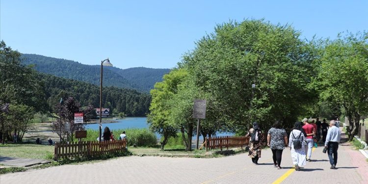 Bolu'da sıcaktan bunalanların tercihi Gölcük Tabiat Parkı oldu