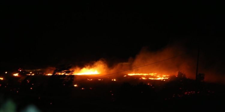 Malatya'da dağlık alanda çıkan yangına müdahale ediliyor