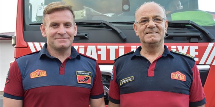 Trabzon’da itfaiyeci kardeşler 17 yıldır birlikte çalışıyor