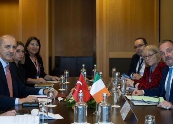 TBMM Başkanı Kurtulmuş, İrlanda Senato Başkanı Buttimer ve İsrail Meclis Başkanı Ohana ile görüştü