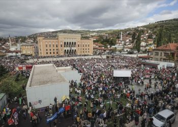 Bosna Hersek’te, İsrail’in Gazze’ye yönelik saldırıları protesto edildi