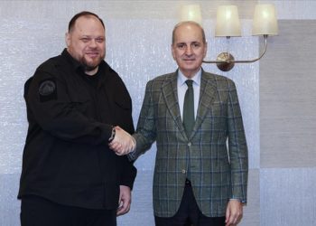 TBMM Başkanı Kurtulmuş, Ukrayna Meclis Başkanı Stefançuk ile görüştü