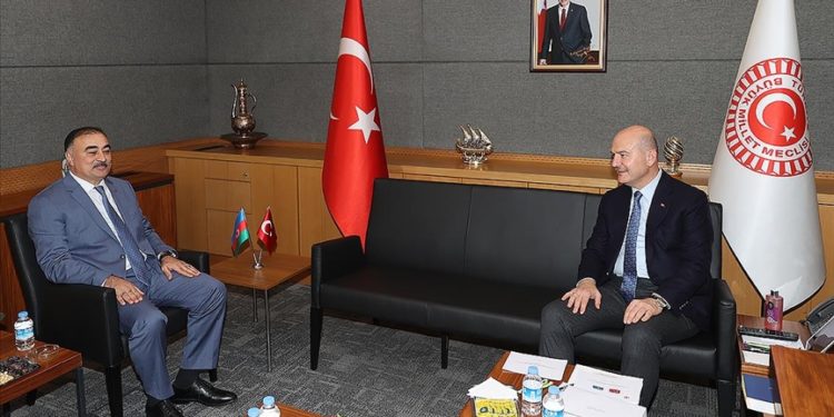 TBMM İçişleri Komisyonu Başkanı Soylu, Azerbaycan'ın Ankara Büyükelçisi Memmedov'u kabul etti