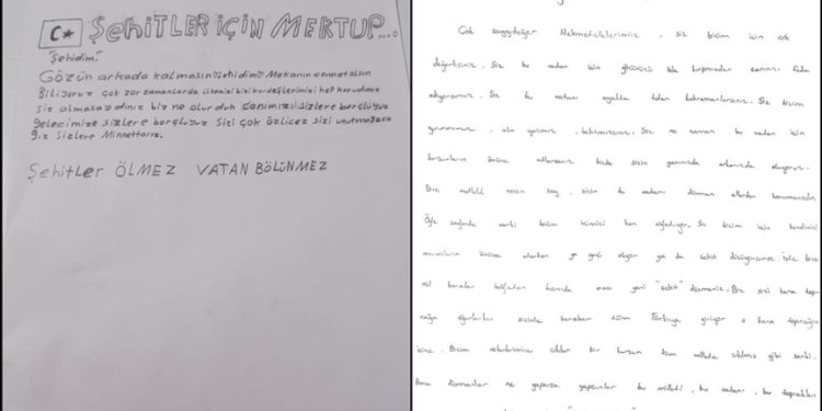 Koruma altındaki çocuklardan vatan korumasındaki Mehmetçiğe mektup