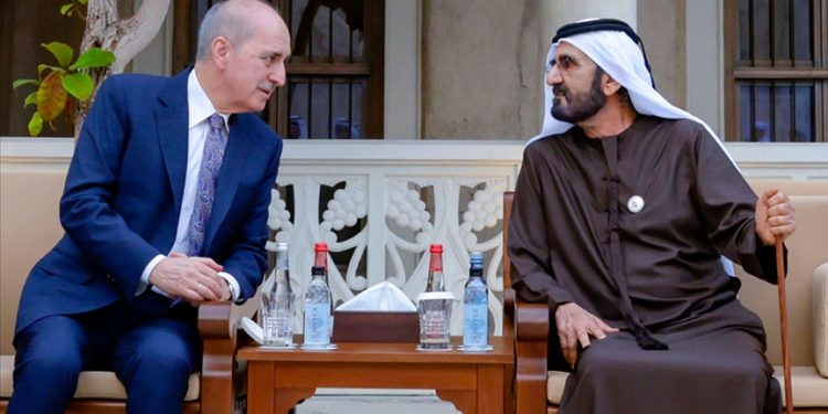 TBMM Başkanı Kurtulmuş, BAE Devlet Başkanı Yardımcısı Şeyh Al Mektum ile görüştü