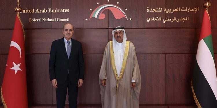 TBMM Başkanı Kurtulmuş, BAE Federal Konsey Başkanı Ghobash ile görüştü