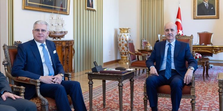 TBMM Başkanı Kurtulmuş, Fas'ın Ankara Büyükelçisi Lazreq'i kabul etti