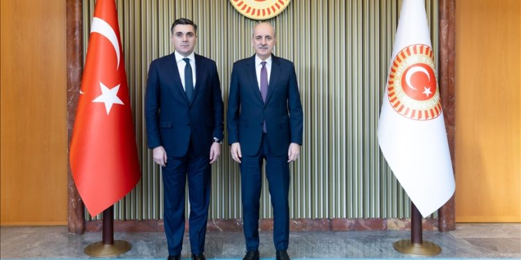 TBMM Başkanı Kurtulmuş, Gürcistan Dışişleri Bakanı Darçiaşvili'yi kabul etti